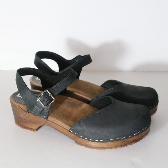 Sandgrens Shoes - Sandgrens Swedish Handmade Wooden Clogs Womens 40 US 9 Black Brown Nubuck Shoes